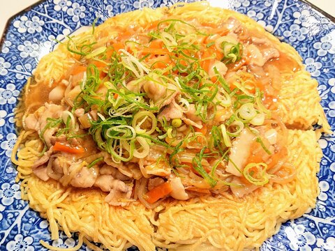 野菜たっぷり☆白菜のあんかけかた焼きそば！